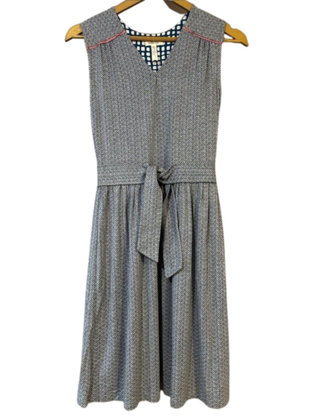 Matilda Jane Slate Kate Dress XS 2 Gray Tie Waist Sleeveless Dress